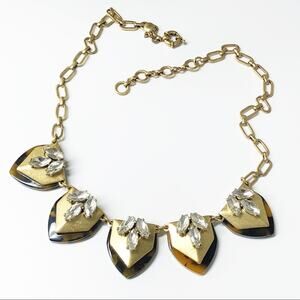 J. Crew Tortoise Shell Crystal Statement Necklace